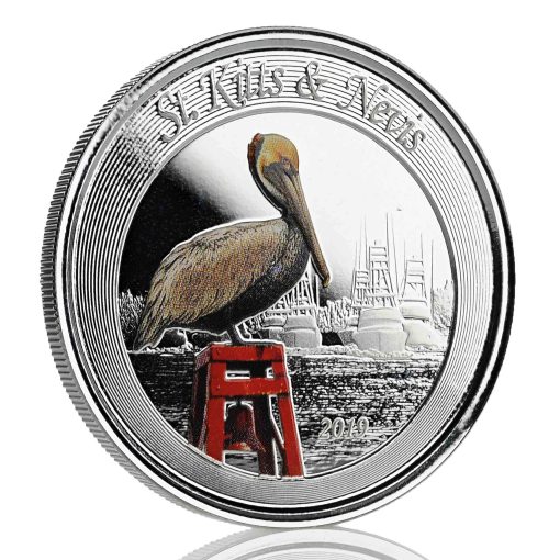 2019 (New) St. Kitts & Nevis Pelican Silver 1 oz Color Proof Coin - Image 4