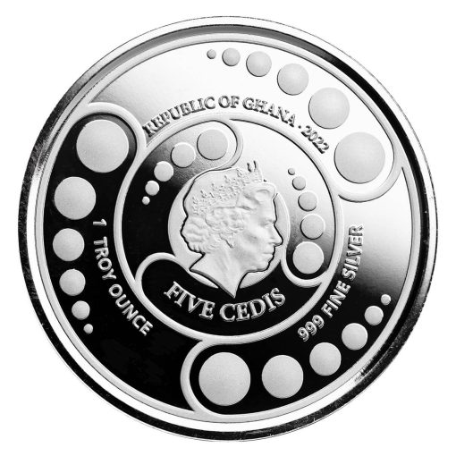 2022 (New) Ghana Alien Pure Silver 1 oz Proof Coin - Image 2