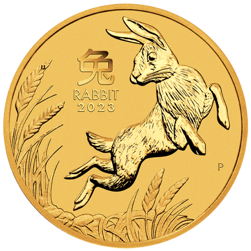 【3 Day Ship】2023 (New) Australia Lunar Rabbit Gold 1/2 oz Coin