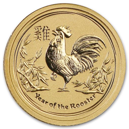 2017 (New) Australia Lunar Year of the Rooster Gold 1/20 oz coin