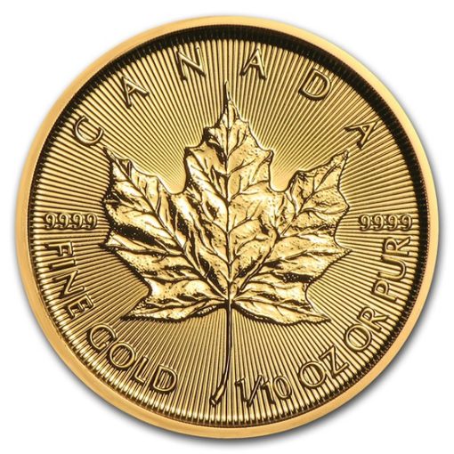 2021 (New) Canadian Maple Leaf Gold 1/10 oz Coin