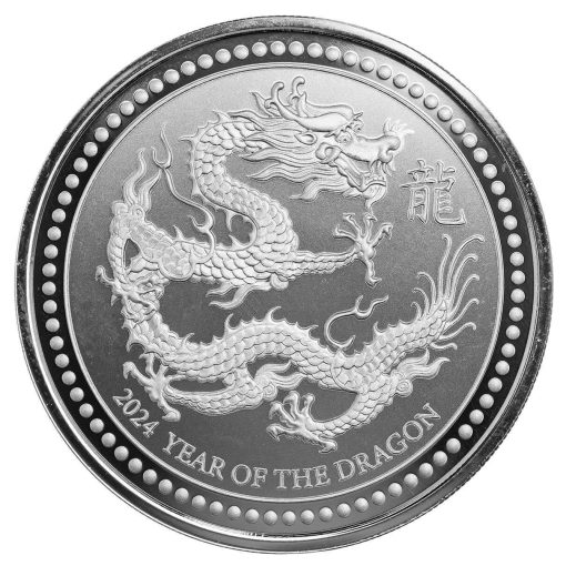 2024年 (新品) サモア「干支 十二支・辰年 龍年」純銀 1オンス 銀貨