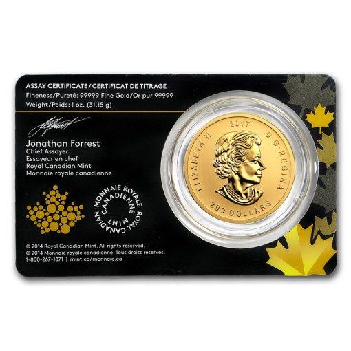 【3 Day Ship】2017 (New) Canadian Elk Gold 1 oz Coin - Image 2