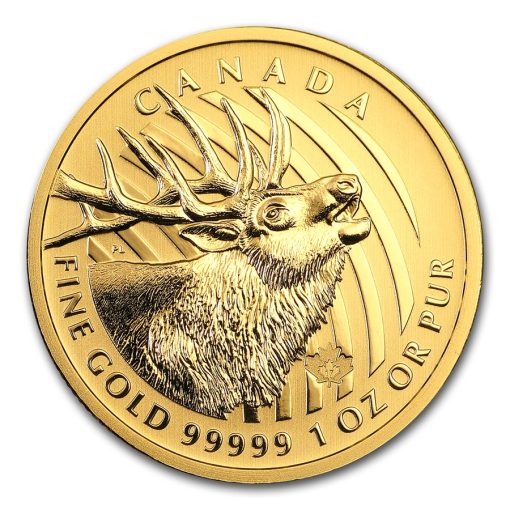 【3 Day Ship】2017 (New) Canadian Elk Gold 1 oz Coin - Image 3