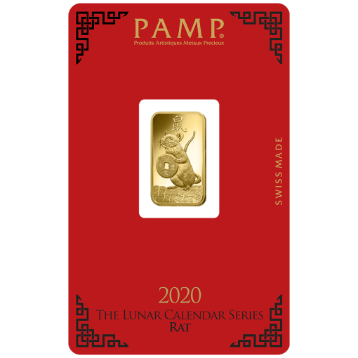 2020 (New) Pamp Swiss Lunar Year of the Rat Gold 5 Grams Bar