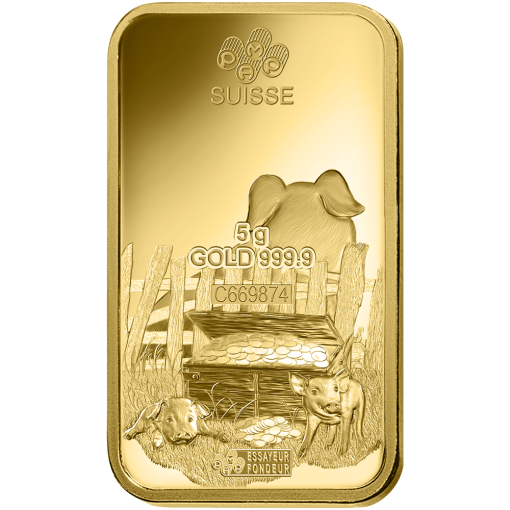 2019 (New) Pamp Swiss Lunar Year of the Pig Gold 5 Grams Bar - Image 4