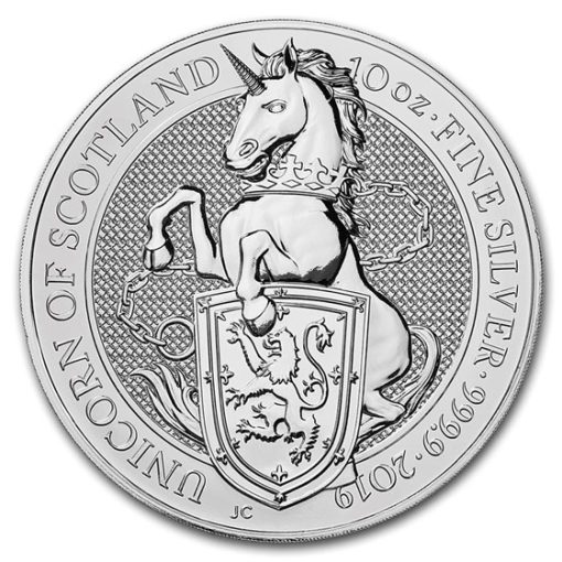 【3 Day Ship】2019 (New) Great Britain Queen's Beasts The Unicorn Silver 10 oz Coin