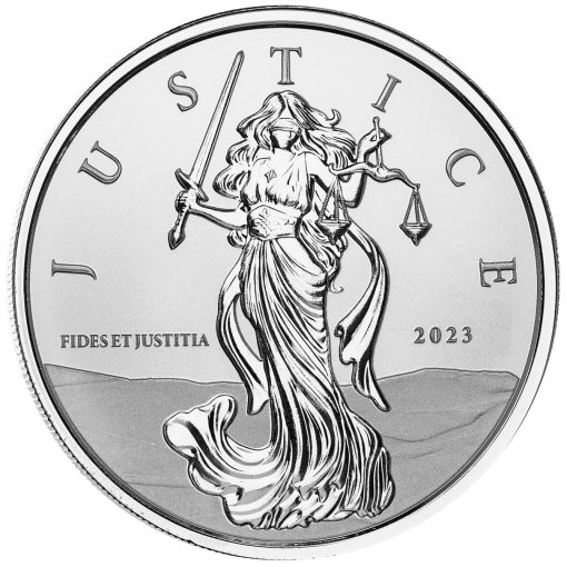 2023 (New) Gibraltar Lady Justice Silver 1 oz Coin