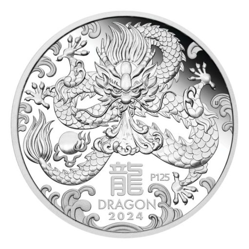 2024年 (新品) オーストラリア「干支 十二支・辰年 龍年」純銀 1オンス プルーフ 銀貨