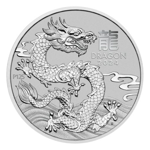 【3 Day Ship】2024 (New) Australian Year of The Dragon Lunar Platinum 1 oz Coin