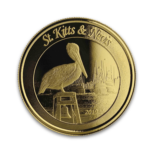 2019年 (新品) セントキッツ＆ネイビス「ペリカン・伽藍鳥」純金 1オンス 金貨