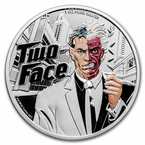 2022 (New) Samoa DC Comics Two-Face Silver 1 oz Color Coin