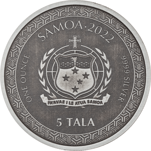 2022 (New) Samoa MOMOTARO ANIME Silver 1 oz Antique Coin - Image 2