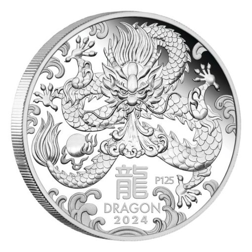 2024年 (新品) オーストラリア「干支 十二支・辰年 龍年」純銀 1オンス プルーフ 銀貨 - 画像 (4)