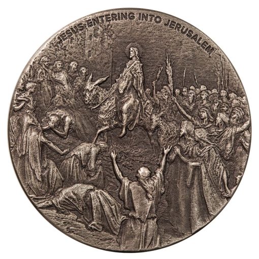 2023 (New) Biblical Series Jesus Entering into Jerusalem Silver 2 oz Antique Proof Coin - Image 2