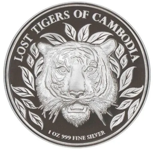 2022 (New) Cambodia Lost Tigers of Cambodia 1oz Silver Proof Coin - Image 2