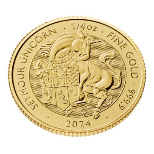 【3 Day Ship】2024 (New) Great Britain The Royal Tudor Beast The Seymour Unicorn Gold 1/4 oz Coin - Image 3