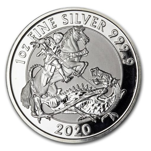 2020年 (新品) イギリス「セント ジョージ・龍」純銀 1オンス 銀貨