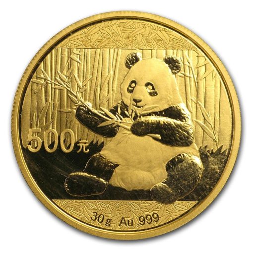 【お取り寄せ】2017年 (新品) 中国「パンダ」純金 30グラム 金貨