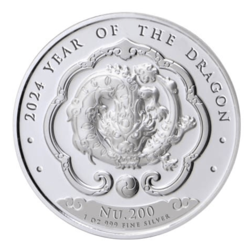 2024 (New) Kingdom of Bhutan Lunar Year of the Dragon Silver 1 oz Coin