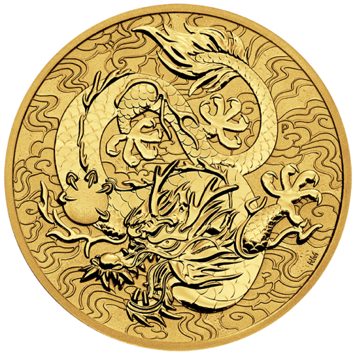 【Backorder】2022 (New) Australian Chinese Myths and Legends Dragon 1 oz Gold Coin