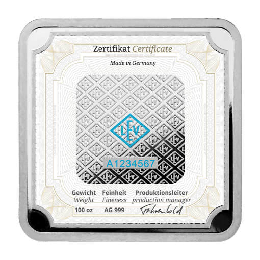 【Backorder】(New) Geiger Silver 100 oz Square Minted Bar - Image 2