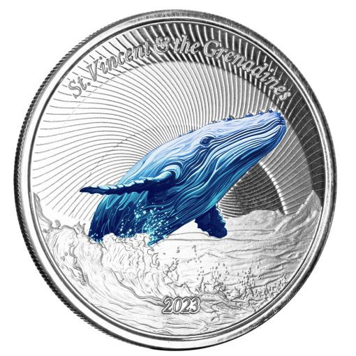 2023 (New) St. Vincent & the Grenadines Humpback Whale Silver 1 oz Proof Coin - Image 2