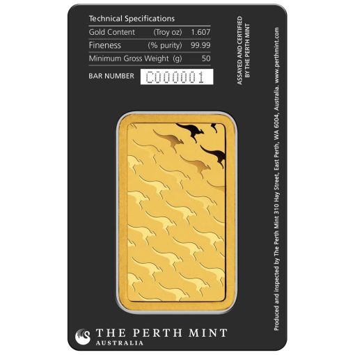 【Backorder】(New) Australia Perth Mint Gold 50 gram Bar - Image 2