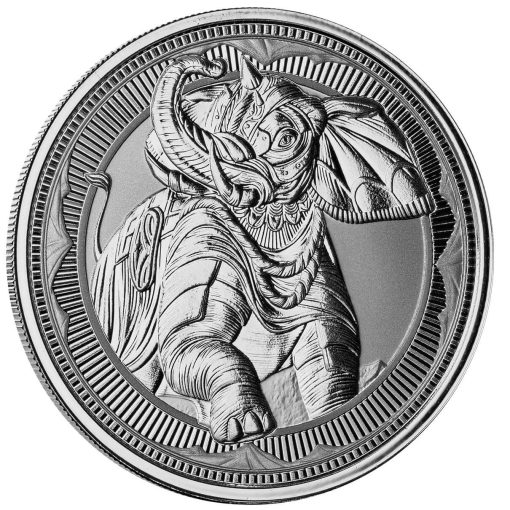 2023 (New) Gibraltar War Elephant Silver 1 oz Coin - Image 4