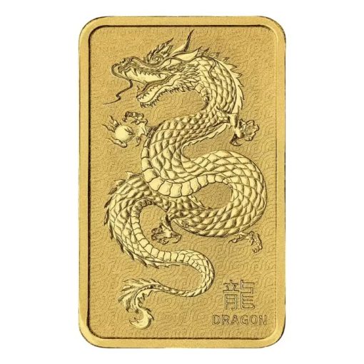 【3 Day Ship】(New) Australia Perth Mint Lunar Dragon Gold 1 oz Bar - Image 3