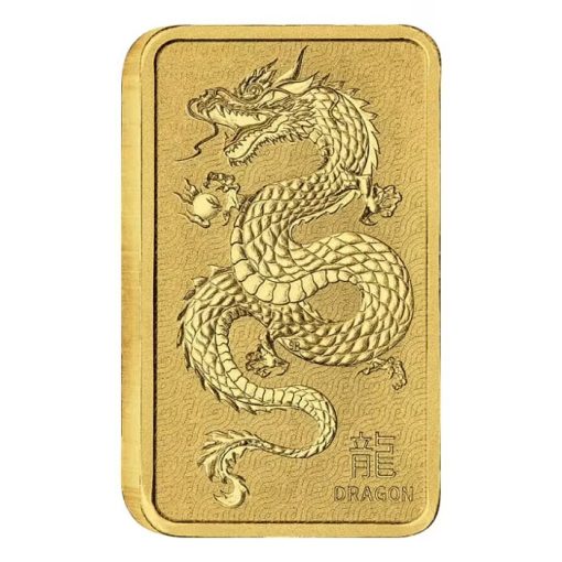 【3 Day Ship】(New) Australia Perth Mint Lunar Dragon Gold 1 oz Bar - Image 5