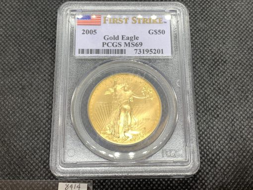 【3 Day Ship】2005 (New) American Eagle Walking Liberty Gold 1 oz Coin PCGS MS69 (FirstStrike) #8414