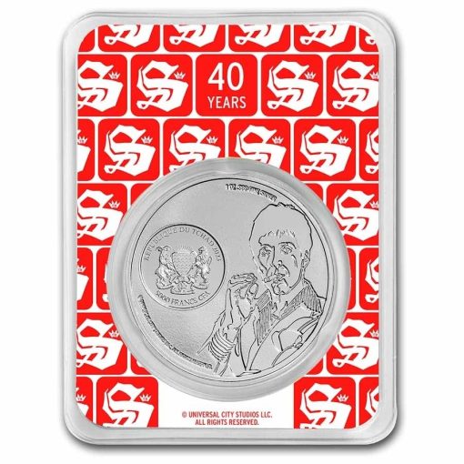 2023年 (新品) チャド「スカーフェイス・40周年」純銀 1オンス カラー 銀貨 - 画像 (2)