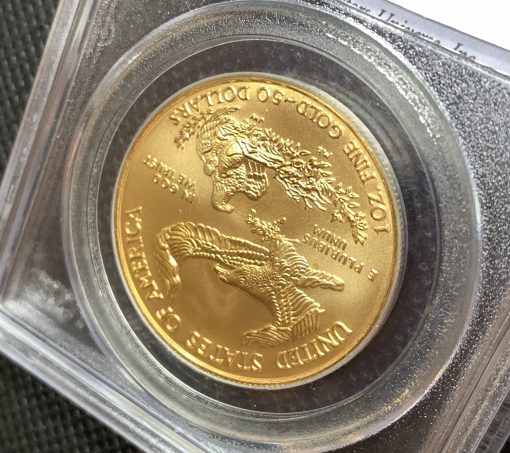 【3日以内に発送】2005年 (新品) アメリカ「イーグル」純金 1オンス 金貨 PCGS MS69 (ファーストストライク) #8412 - 画像 (4)