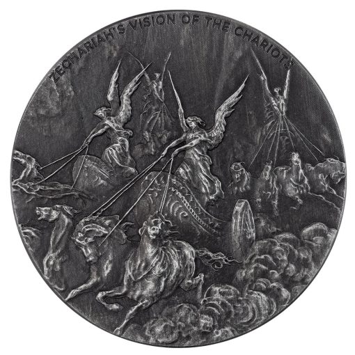 2023 (New) Bible Series Zechariah's Vision of the Chariots Silver 2 oz Antique Coin