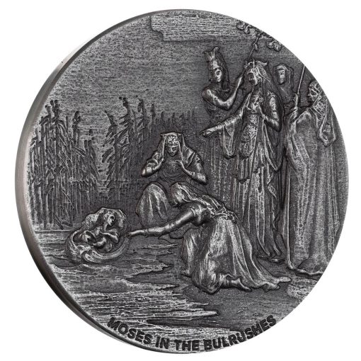 2023 (New) Bible Series Moses in the Bulrushes Silver 2 oz Antique Coin - Image 3