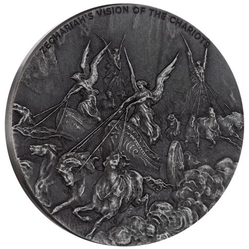 2023 (New) Bible Series Zechariah's Vision of the Chariots Silver 2 oz Antique Coin - Image 3