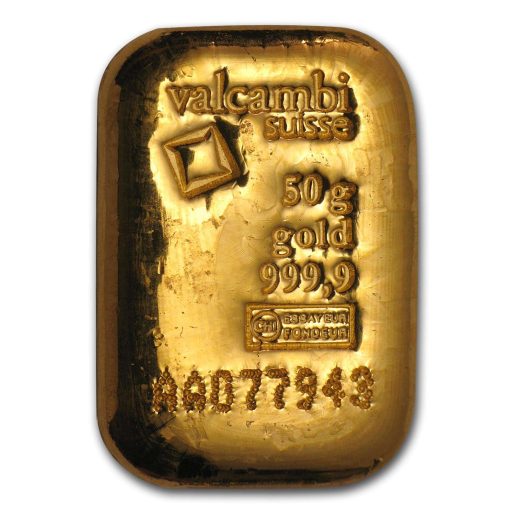 【Backorder】(New) Swiss Valcambi Gold 50 gram Cast Bar