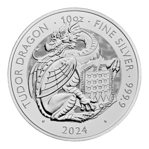 【3 Day Ship】2024 (New) Great Britain The Royal Tudor Beasts The Welsh Dragon Silver 10 oz Coin