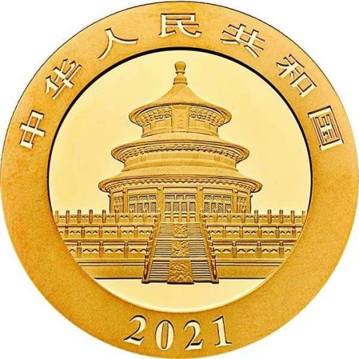 2021年 (新品) 中国「パンダ」純金 3グラム 金貨 - 画像 (2)