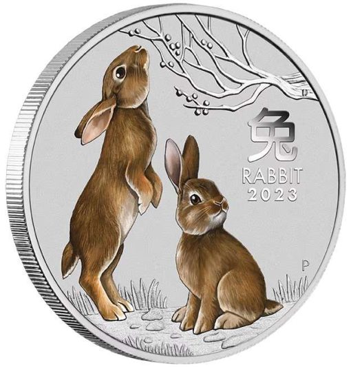 2023 (New) Australian Year of the Rabbit Lunar Silver 1 oz Color Coin - Image 3