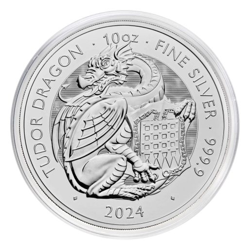 【3 Day Ship】2024 (New) Great Britain The Royal Tudor Beasts The Welsh Dragon Silver 10 oz Coin - Image 6