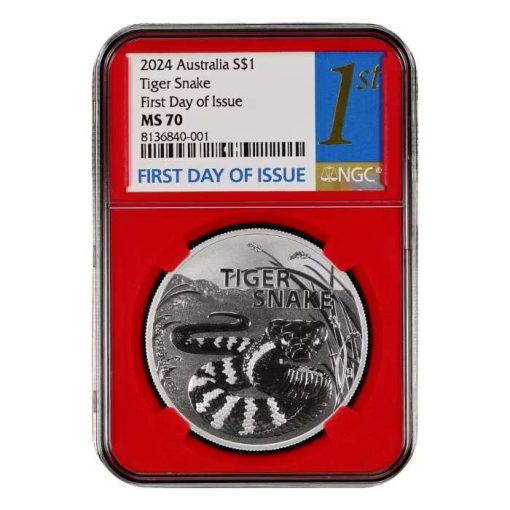 2024 (New) Australia's Most Dangerous Tiger Snake Silver 1 oz NGC MS70 Coin