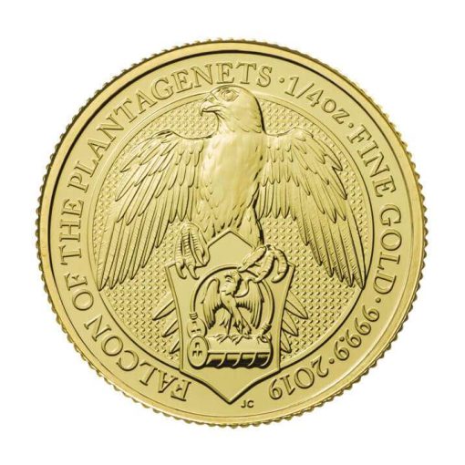 【3 Day Ship】2019 (New) Great Britain Queens Beast The Falcon  Gold 1/4 oz Coin