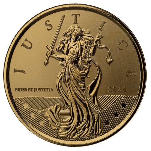 【3 Day Ship】2024 (New) Gibraltar Lady Justice Gold 1 oz Coin