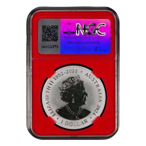 2024年 (新品) オーストラリア「危険生物・タイガースネーク」純銀 1オンス NGC MS70 銀貨 - 画像 (2)