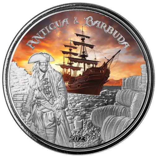 2023 (New) Antigua & Barbuda Rum Runner Silver 1 oz Color Proof Coin - Image 2