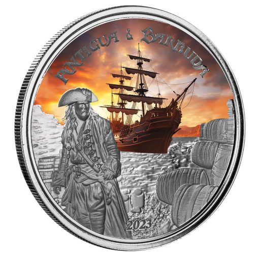 2023 (New) Antigua & Barbuda Rum Runner Silver 1 oz Color Proof Coin - Image 4