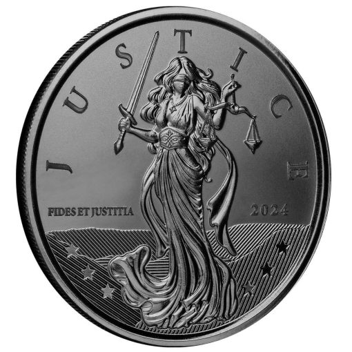 2024 (New) Gibraltar Lady Justice Silver 1 oz Coin - Image 3