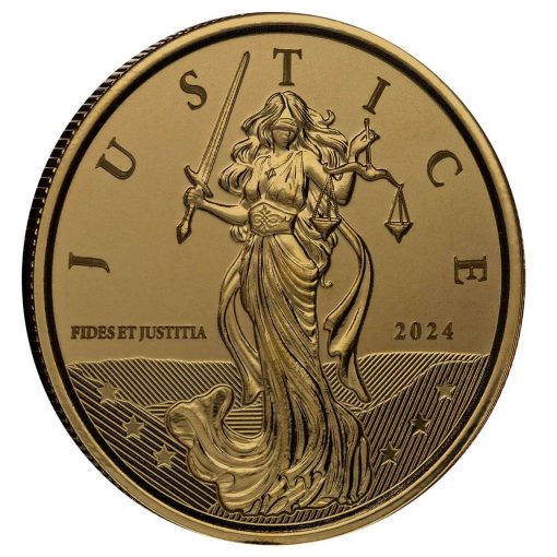 【3 Day Ship】2024 (New) Gibraltar Lady Justice Gold 1 oz Coin - Image 3